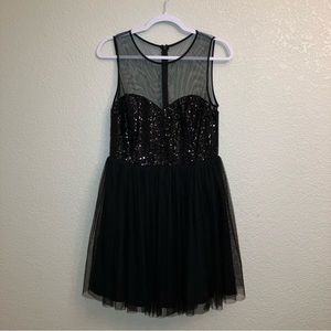 NWT Estelle Black Sequin Tutu Sleeveless Homecoming Dress